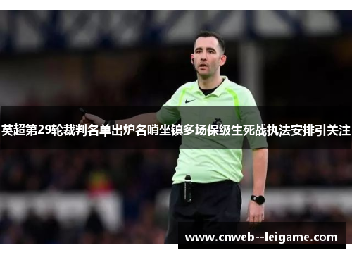 英超第29轮裁判名单出炉名哨坐镇多场保级生死战执法安排引关注